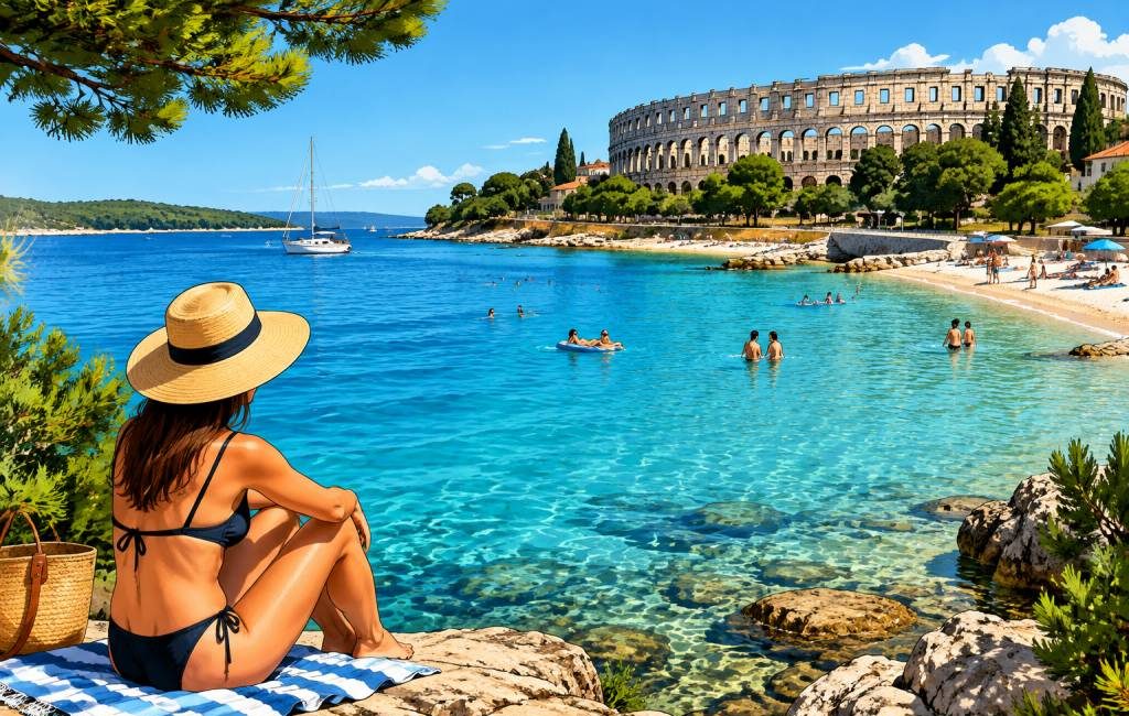 Quelle plage à Pula en Croatie choisir pour une journée de baignade ?